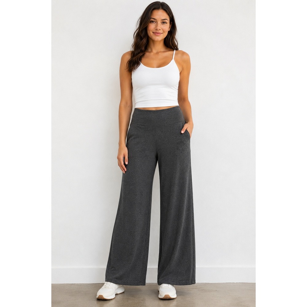 Athleta Venice High Rise Wide Leg Pants Women's‎ S Charcoal Gray Stretch